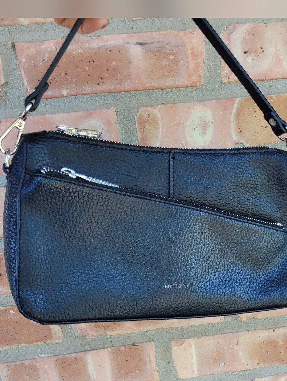 Matt & Nat Vegan Leather Black Small Bag Pebbled Janice